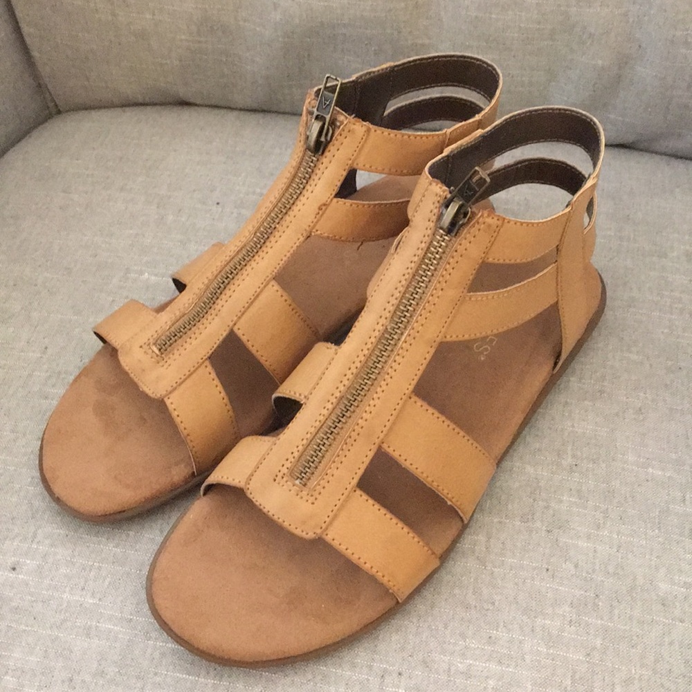 Aerosoles Tan Leather Gladiator Sandals, Size 8